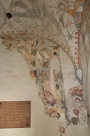 Spital bei Weitra, Pfarrkirche hl. Johannes der Täufer, Wandmalereien im Turmjoch, um 1360
